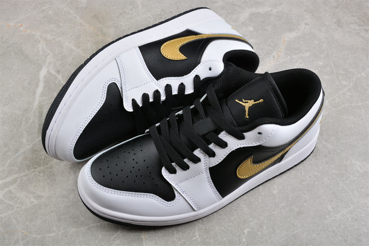 Air Jordan 1 Low noir/blanc/or.