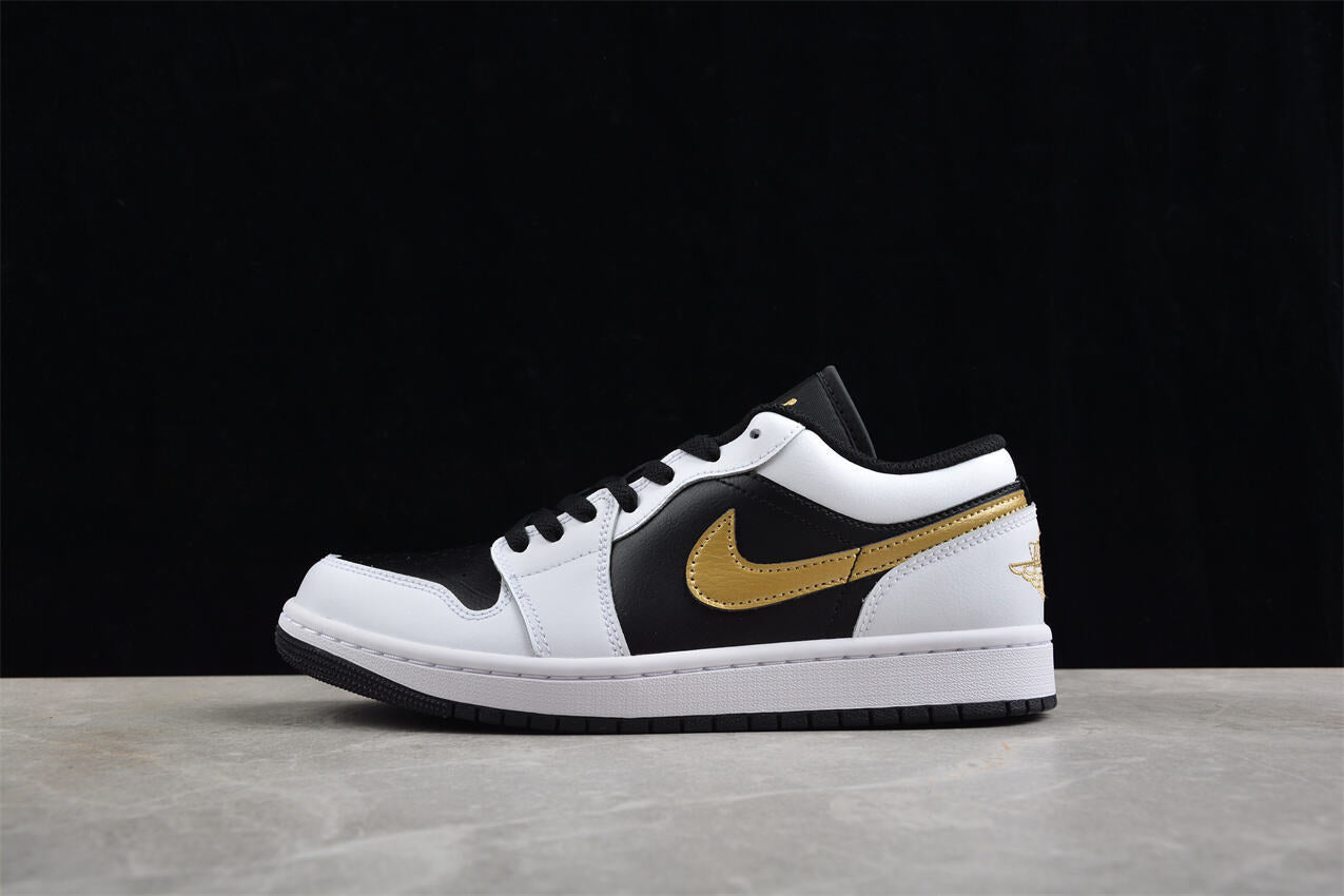 Air Jordan 1 Low noir/blanc/or.