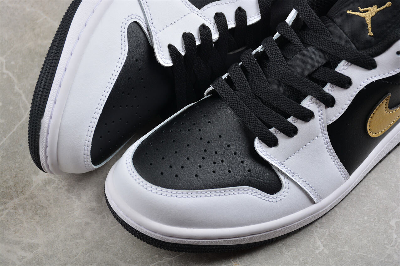 Air Jordan 1 Low noir/blanc/or.